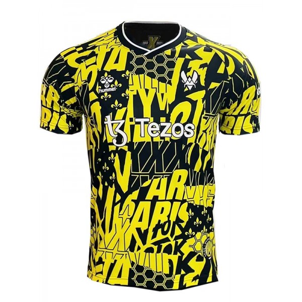 Hummel team vitality special soccer jersey paris major yellow soccer uniform men's football kit tops sport shirt 2023-2024